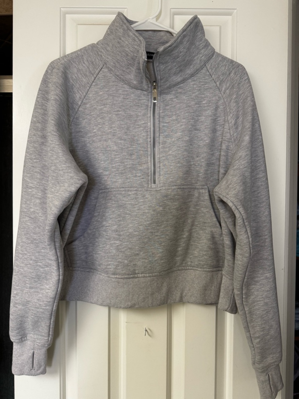 Heather Gray Half-Zip Women's Sweater